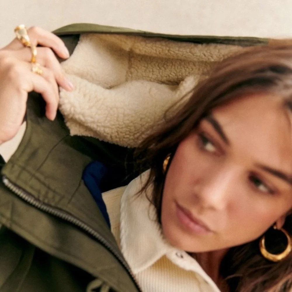 Sezane Bill Coat NWT in olive green/khaki color - Picture 4 of 12